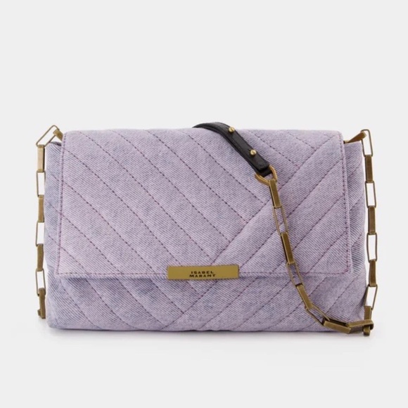 ISABEL MARANT MERINE BAG LILAC PURPLE DENIM CROSSBODY BAG - Picture 1 of 14